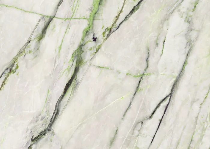 Calacatta Green large-format porcelain surface, made in Spain